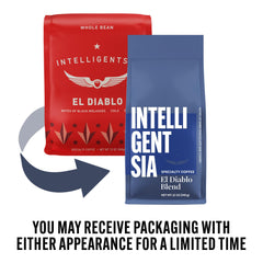 Intelligentsia El Diablo coffee beans close-up with dark chocolate sheen