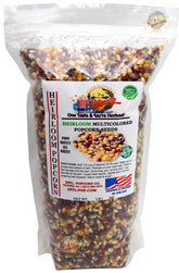International Popcorn Heirloom multicolor kernels raw, pesticide-free and USA-grown quality.