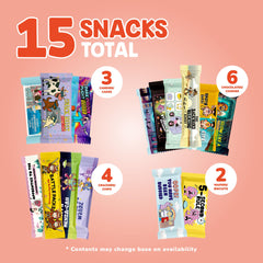 International Yummies global snacks with colorful wrappers displayed for sharing.
