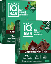 IQBAR Chocolate Mint Chip bar front view for on-the-go focus.