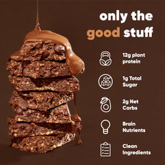 IQBAR chocolate sea salt bar breakfast setup for a quick energized start