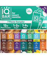 IQBAR clean plant protein bars sampler for quick, on-the-go meals.