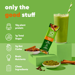 IQBAR Matcha Chai bar breakfast idea – nourishing start with high fiber and plant protein
