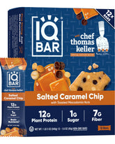 IQBAR Salted Caramel Chip bar pack for keto-friendly snacking