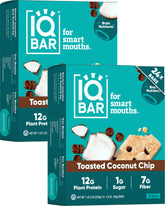 IQBAR Toasted Coconut Chip bar front view for focused study sessions.
