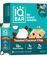 IQBAR Toasted Coconut Chip bar pack for quick keto-friendly energy on the go