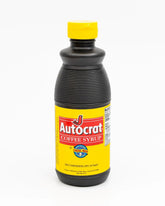 IRE Autocrat Coffee Syrup bottle 16oz shows a rich, sweet coffee flavor for coffee milk.