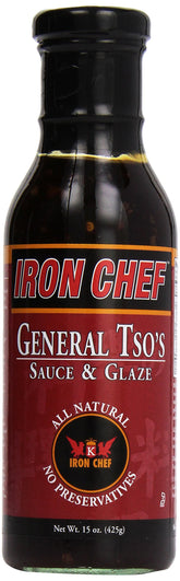 Iron Chef General Tso's Sauce bottle for quick weeknight stir-fries.