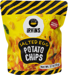 Irvins Spicy Salted Egg Potato Chips crisps deliver bold heat and savory depth.