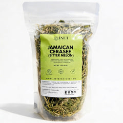 Iset By Nature cerasee tea packet displaying wildcrafted jamaican leaves for a soothing daily ritual
