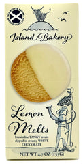 Island Bakery Lemon Melts whole cookie: tangy lemon and creamy white chocolate, ideal with tea