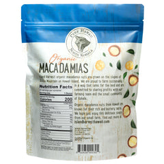 Island Harvest organic macadamia nuts closeup highlighting non-GMO quality