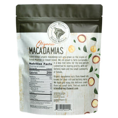 Island Harvest unsalted macadamia nuts in half pieces, perfect for recipes and trail mixes.