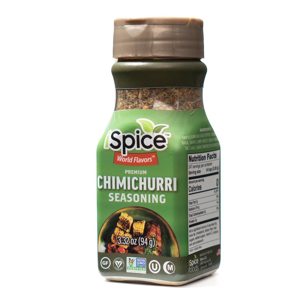 iSpice Chimichurri bottle pouring for weeknight flavor