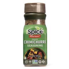 Front label of iSpice Chimichurri highlighting all-natural notes