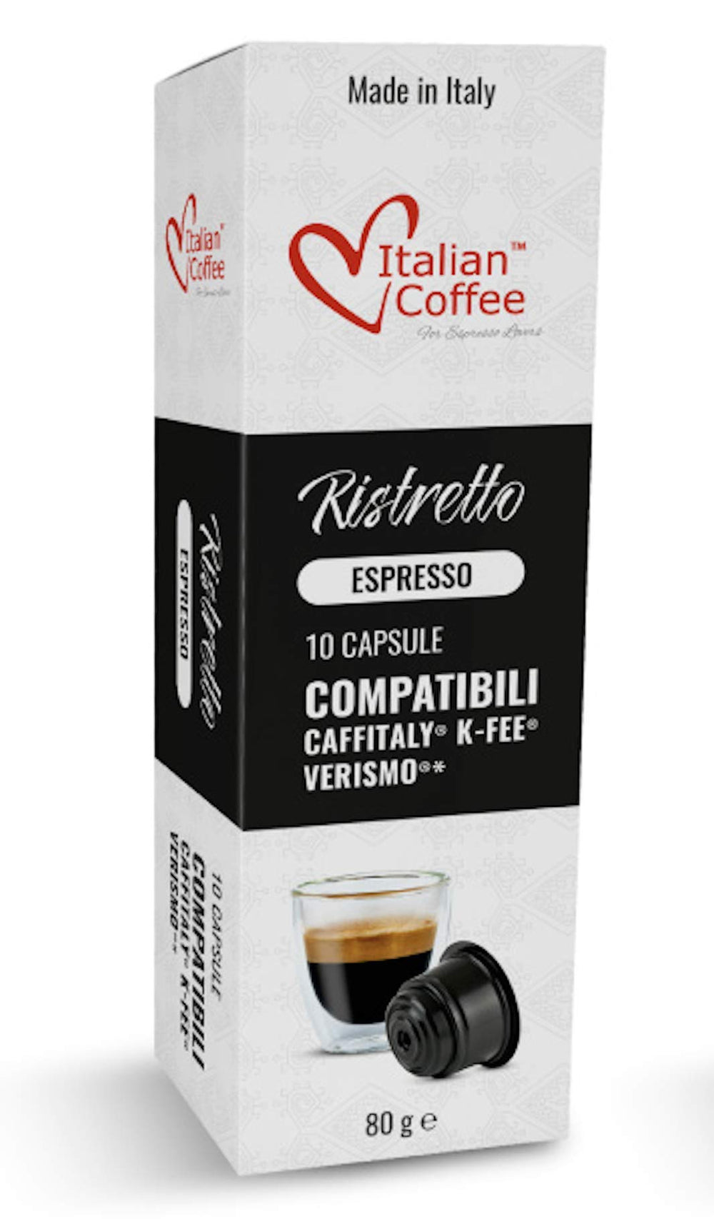 Italian Coffee For Espresso Lovers Ristretto 80-pod bundle delivers bold espresso at home.