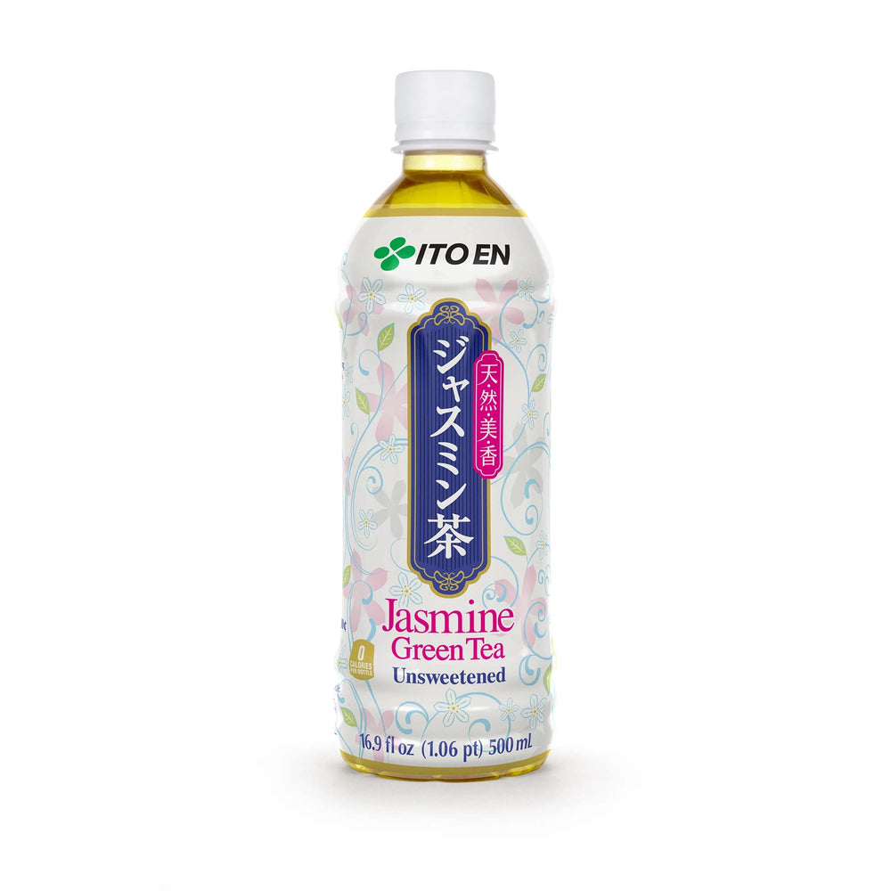 ITO EN Jasmine Green Tea Unsweetened bottle, on-the-go refreshment with natural caffeine and jasmine aroma.