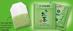 Pouring ITO EN Oi Ocha tea over ice for a refreshing cold drink.