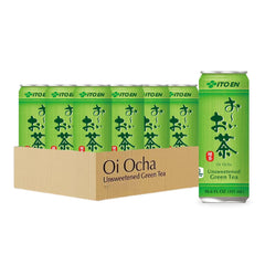 Ito En Oi Ocha Unsweetened 12-pack front view, refreshing zero calorie beverage