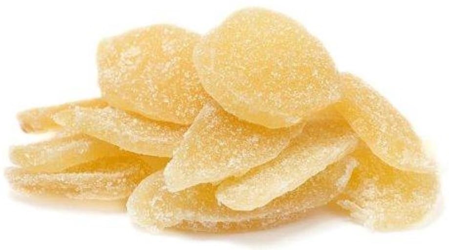 It's Delish crystallized ginger slices bulk bag, chewy and spicy-sweet for snacking.