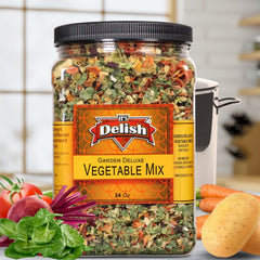 It's Delish jumbo one-point-five-pound container ready for quick soups and stews
