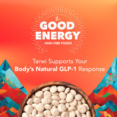 Its Good Energy Tarwi Snack tarwi beans close-up, high-protein ingredient spotlight.