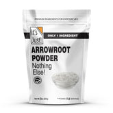Its Just Arrowroot Powder 8oz bottle on shelf, gluten-free thickener.