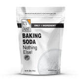 It's Just! baking soda packaging highlights pure, additive-free powder for baking.
