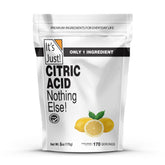 It's Just! citric acid powder packaging shows resealable pouch for long shelf life.