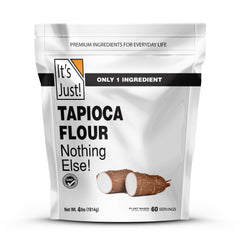 It's Just! Tapioca Flour 4lb bulk packaging for gluten-free baking.