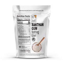 It's Just! Xanthan Gum label close-up showing gluten-free and Non-GMO claims