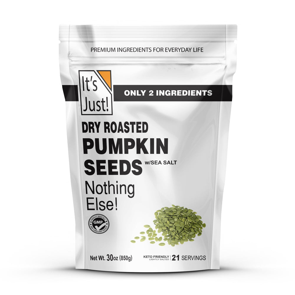 It's Just! pumpkin seeds no-shell dry roasted in bulk for convenient snacking