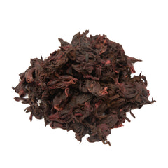 Itzé.Life hibiscus tea brew close-up; rich color and floral aroma