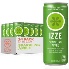 IZZE Apple sparkling juice bottle shows bold real fruit flavor and refreshing clarity.