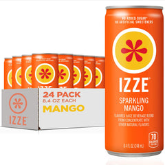 IZZE Mango Sparkling Juice bottle with bold mango aroma and fizz.