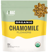 J Mac Botanicals chamomile flowers front view for soothing tea