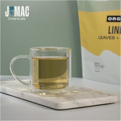 J Mac Botanicals Linden leaf and flower tea brew with soft floral aroma