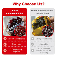 J WAY BOBA vegan and gluten-free pearls ideal for kids snacks