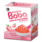 J WAY Local Flavor Strawberry Popping Boba packaging shown for easy pantry storage.