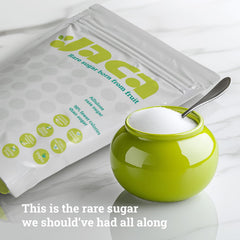 Jaca Rare Sugar measuring spoon ready for keto-friendly baking.