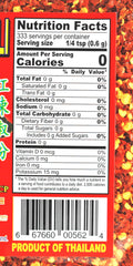 Jack Hua JHC label closeup of authentic Thai chili flakes for vibrant flavor.