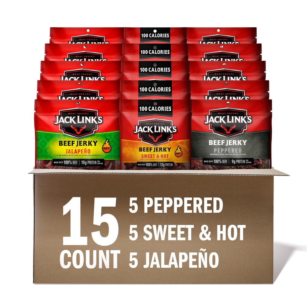 Jack Link's Bold Sweet & Hot bags for on-the-go protein.
