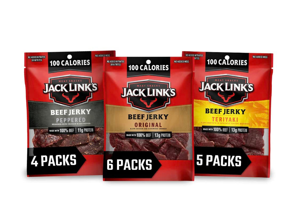 Jack Link's Original beef jerky bag, convenient on-the-go protein snack.