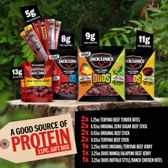 Original & Teriyaki jerky duo bag offers bold, smoky flavor.