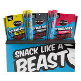 Jack Link’s x MrBeast beef jerky variety box in packaging for convenient pantry snacking.