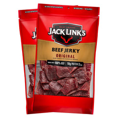 Jack Link's Original Beef Jerky two-pack 9 oz, protein-rich snack on the go.