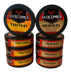 Jack Link's Original and Teriyaki Jerky Chew bundle cans for on-the-go snacking.