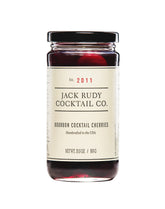 Jack Rudy Cherries Bourbon Barrel Aged jar as premium cocktail garnish