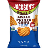 Jackson's Wavy Sea Salt Sweet Potato Chips pack for on-the-go snacking with sea salt flavor.