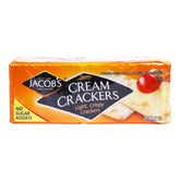 Jacobs Cream Crackers 3-pack box, crisp golden texture ideal for everyday snacking.